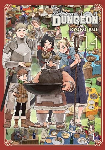 Cover of “Delicious in Dungeon, Vol. 14” manga with fantasy characters and food.