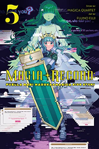 Manga volume cover featuring two magical girls and a large teal shield.