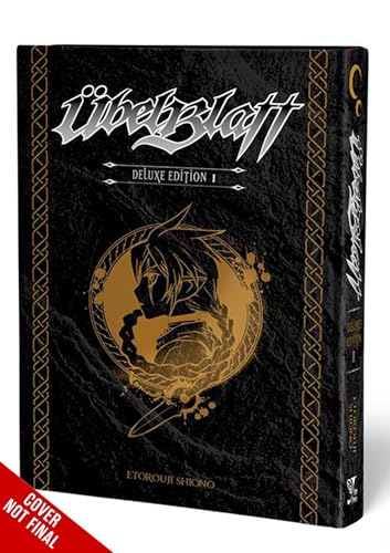 Black manga volume cover with gold illustration of a figure and knife.