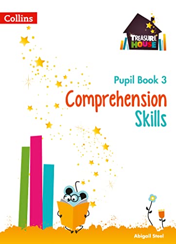 Pupil book cover with illustrated house, reading character, and colorful bars.