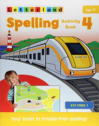 Letterland Spelling Activity Book 4" cover with a train and child.