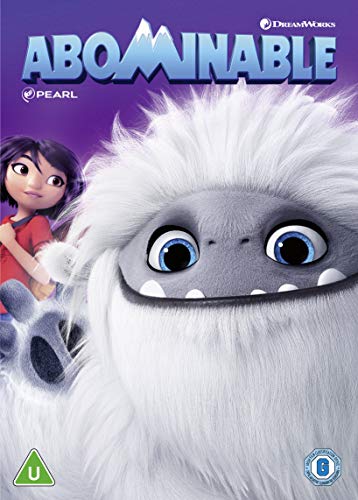 DVD cover for "Abominable" featuring a girl and a large, white Yeti.