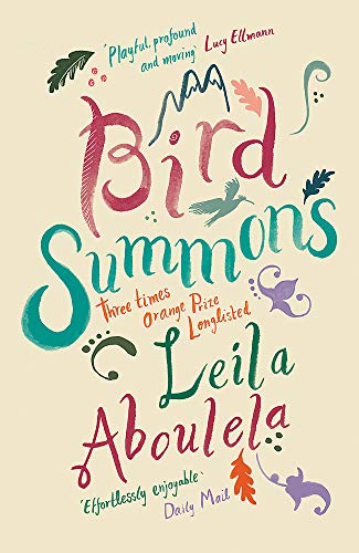 Book cover for “Bird Summons” by Leila Aboulela, with hand-drawn lettering and birds.