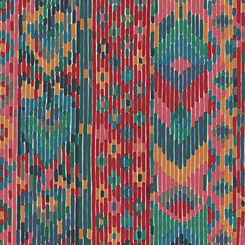 Abstract colorful vertical stripes, textured like woven fabric.