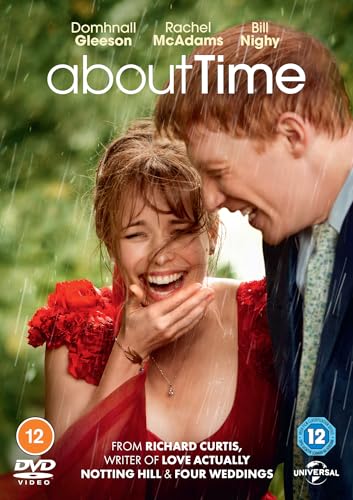 About Time" DVD cover featuring a couple smiling in the rain.
