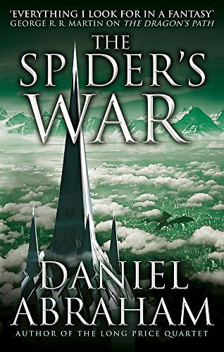 Book cover: “The Spider’s War” features a dark, pointed tower and clouds.