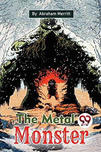 Book cover depicting a large, metallic monster looming over a small figure.