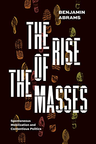 Book cover with white text and scattered footprint images on black.