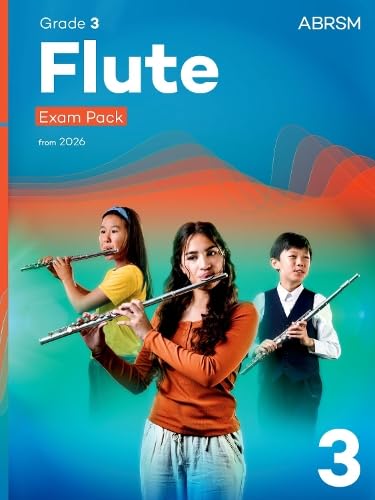 ABRSM Grade 3 flute exam pack cover with three young flutists.