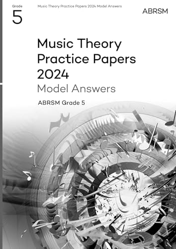 ABRSM Grade 5 Music Theory Practice Papers 2024 cover with musical notes.