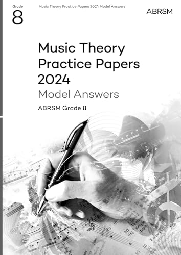 ABRSM Grade 8 Music Theory practice papers 2024 with pen and guitar.