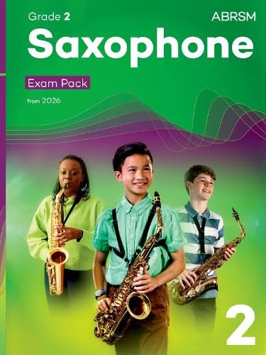 ABRSM Grade 2 Saxophone Exam Pack cover with three young musicians.