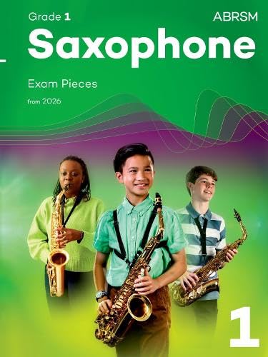 ABRSM Grade 1 Saxophone Exam Pieces book cover with three young musicians.
