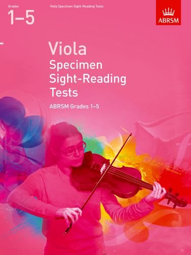 ABRSM viola sight-reading test book cover, grades 1–5, with a violist.