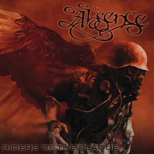 Album cover: figure in plague doctor mask with outstretched wing, red tones.