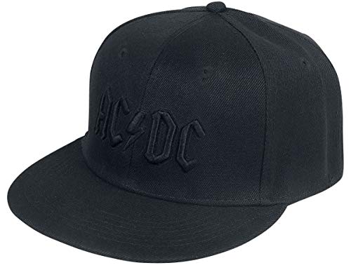 Black snapback cap with embroidered AC/DC logo on the front.