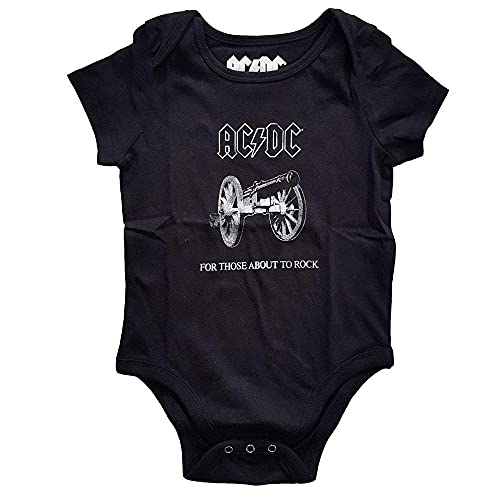 Black baby grow with AC/DC logo and cannon graphic.