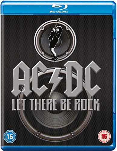 AC/DC “Let There Be Rock” Blu-ray disc cover with guitarist image.