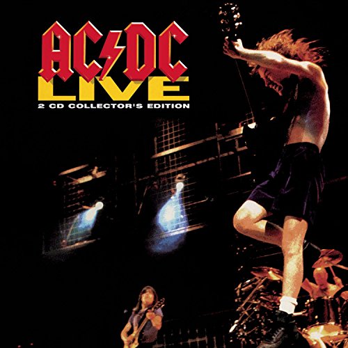 AC/DC “Live” album cover with a guitarist performing on stage.