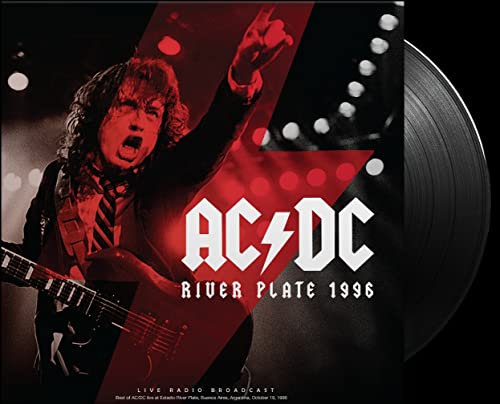 AC/DC “River Plate 1996” vinyl record with a live performance image.