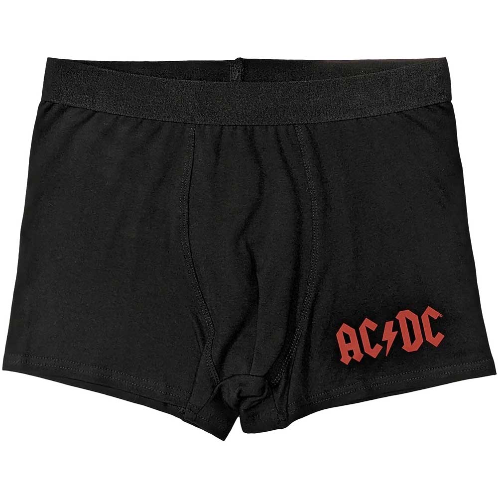 AC/DC logo-printed medium-sized unisex boxers, likely black or dark colored.