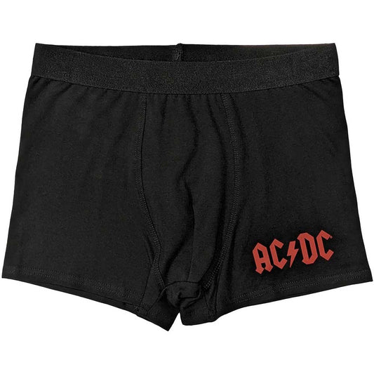 AC/DC logo-printed medium-sized unisex boxers, likely black or dark colored.