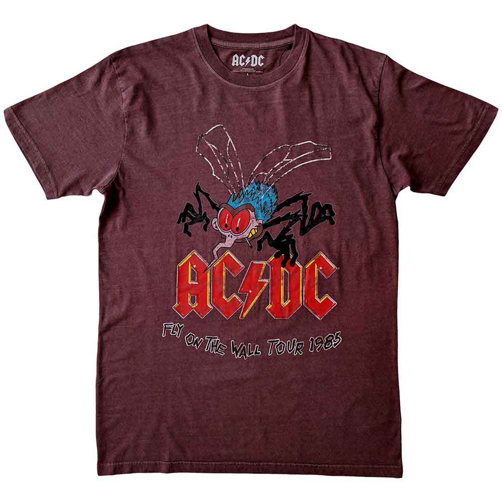 Black AC/DC tour t-shirt, large size, featuring "Fly On The Wall" artwork.