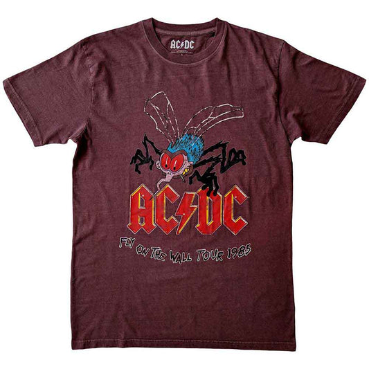 Black AC/DC tour t-shirt, large size, featuring "Fly On The Wall" artwork.