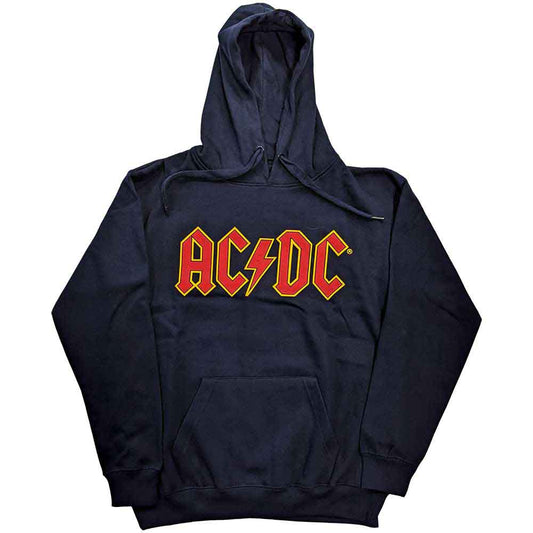 Black pullover hoodie with large white AC/DC logo, size XX-Large.