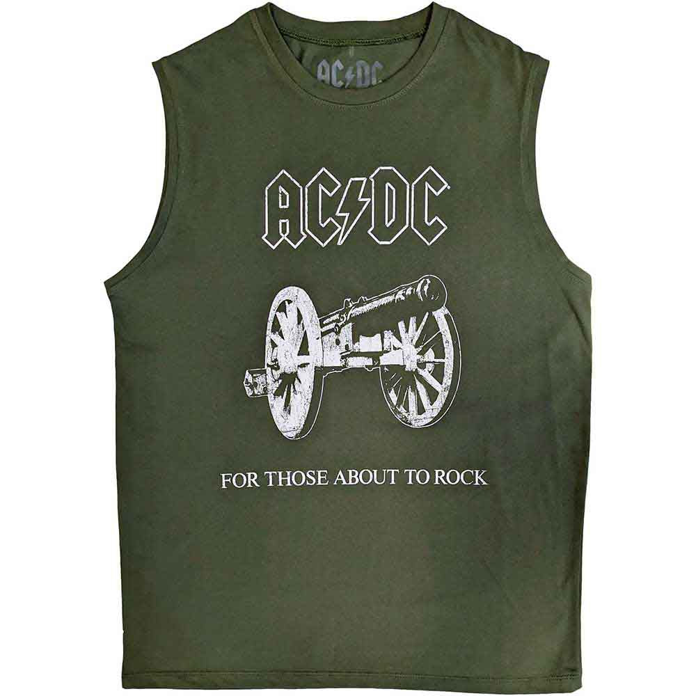 Black AC/DC tank top, “About To Rock” graphic, unisex, size XX-Large.