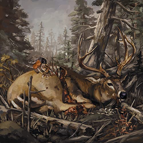 Painted album cover depicting a deer carcass in a dark forest scene.