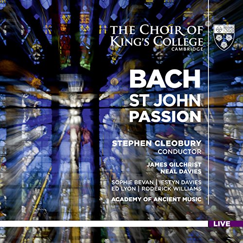 CD cover for Bach’s St John Passion featuring stained glass imagery.