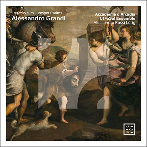 CD cover: Baroque painting of figures with horses, titled “Laetatus Sum.”