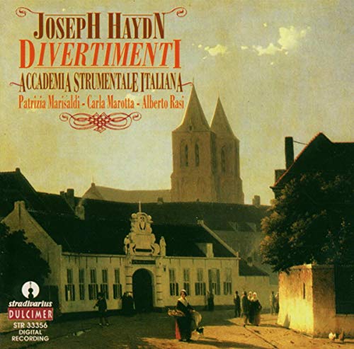 CD cover for Haydn’s Divertimenti, featuring a painted village scene.