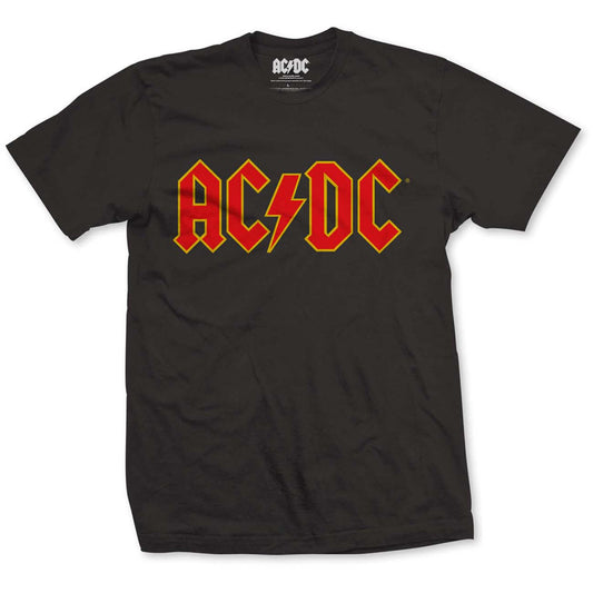 Man wearing a black AC/DC logo t-shirt.