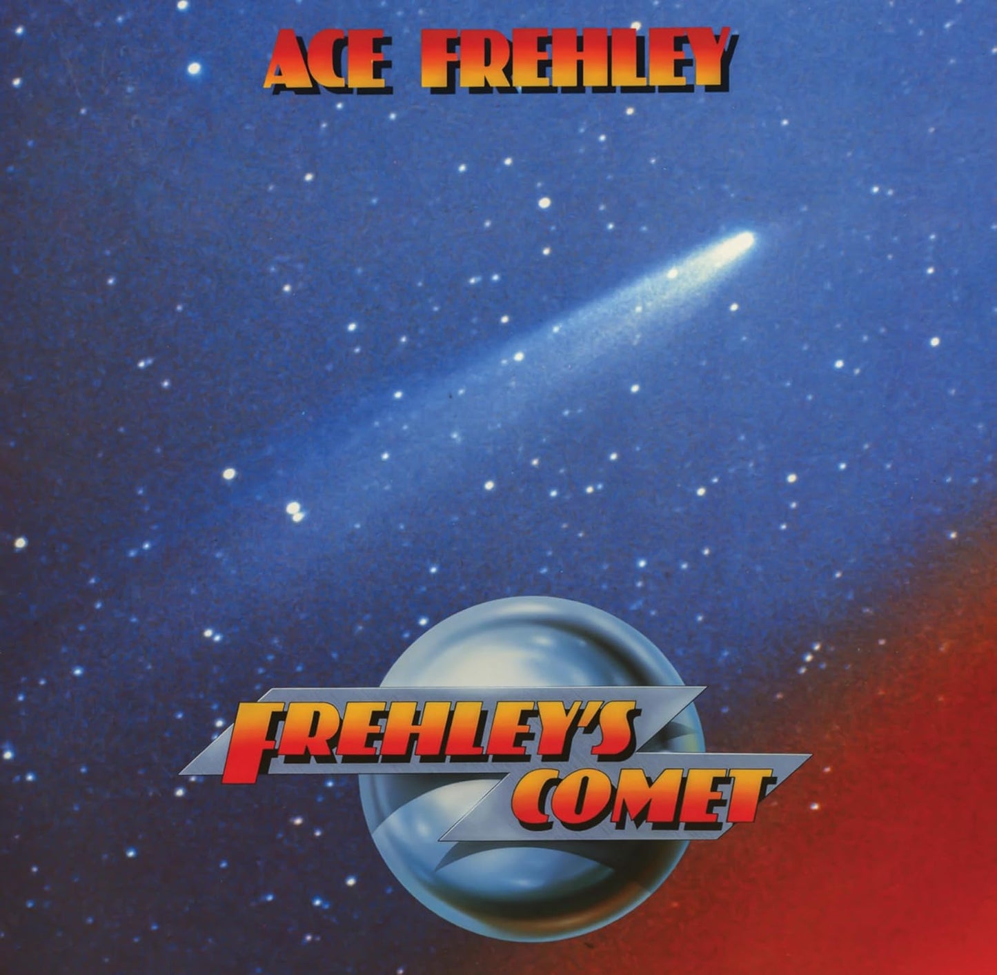 Album cover art showing a comet in a starry sky with text Ace Frehley's Comet.