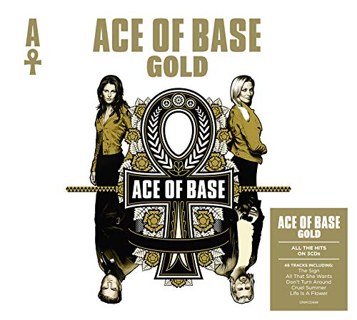 Ace of Base Gold album cover featuring an ankh symbol and band members.