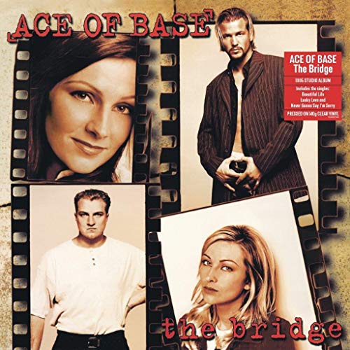 Album cover for Ace of Base The Bridge featuring four portraits in film strips.