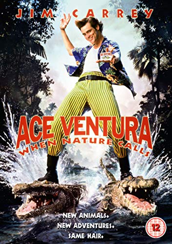 DVD cover featuring Jim Carrey standing on crocodiles, wearing striped pants and Hawaiian shirt.
