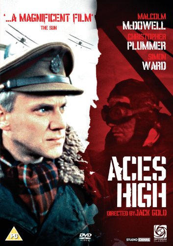 DVD cover for "Aces High" featuring two pilots and biplanes.