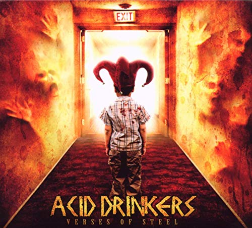 CD cover: child with clown hat stands in a doorway, shadowy figures.