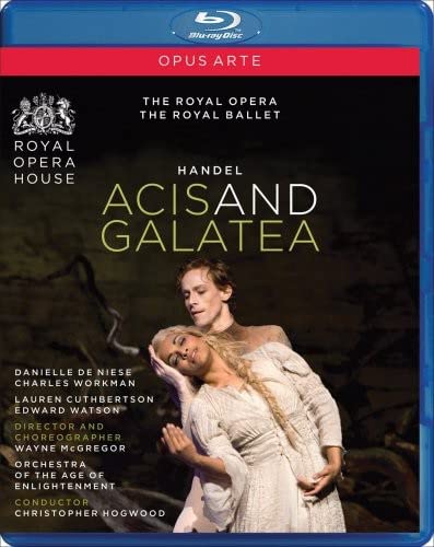 Blu-ray cover for Handel’s “Acis & Galatea” opera, featuring performers.