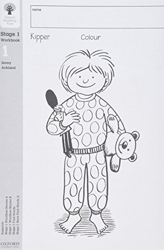 Black and white workbook cover with a child and teddy bear illustration.