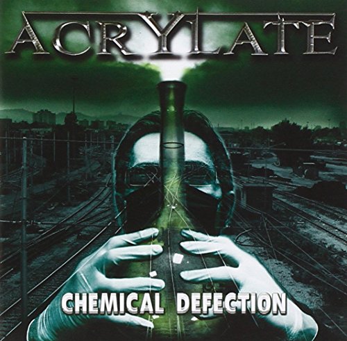 CD cover: face with glowing green chemical flask and industrial background.