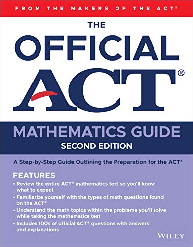 Cover of "The Official ACT Mathematics Guide," second edition, navy and white.