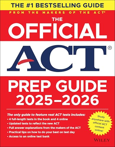 Red and white cover of "The Official ACT Prep Guide 2025-2026".