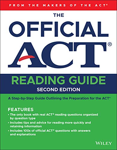 Cover of "The Official ACT Reading Guide," second edition, with blue and green text.