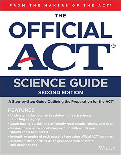 Cover of “The Official ACT Science Guide,” second edition, with blue and white text.