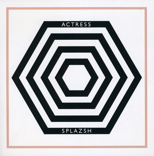 CD cover for Actress’s “Splazsh” featuring a black and white hexagonal design.