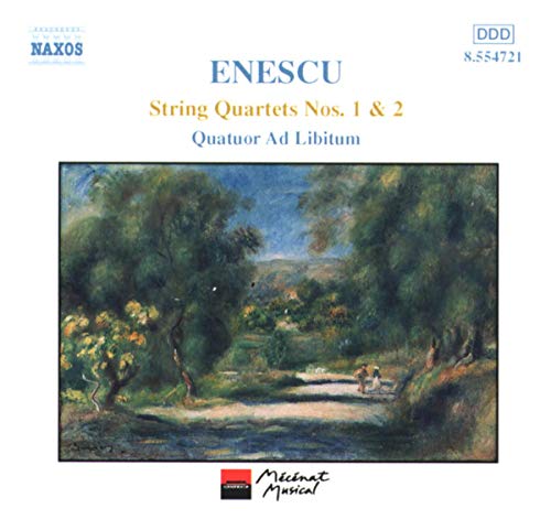 CD cover for Enescu string quartets, featuring an impressionist landscape.